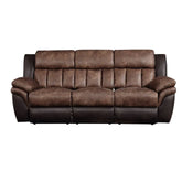 Jaylen Toffee & Espresso Polished Microfiber Sofa Model 55425 By ACME Furniture